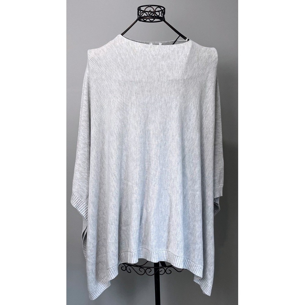 Lululemon Forward‎ Flow Poncho Light Grey Ribbed Knit Cashmere Blend OS One Size